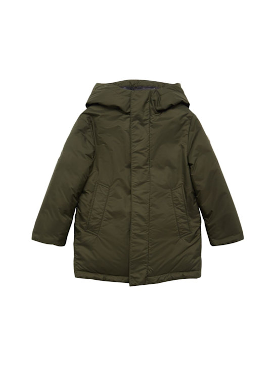 Moncler: Gesudar nylon down jacket - オリーブグリーン - kids-boys_0 | Luisa Via Roma