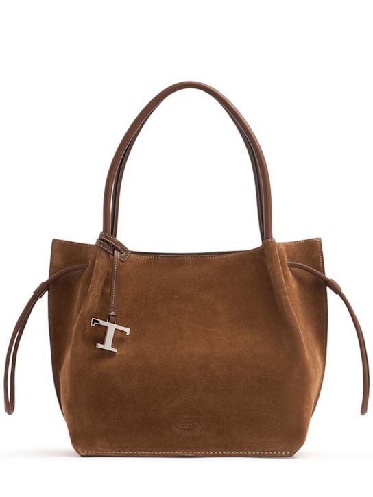 Tod's: Medium Buz suede tote bag - women_0 | Luisa Via Roma