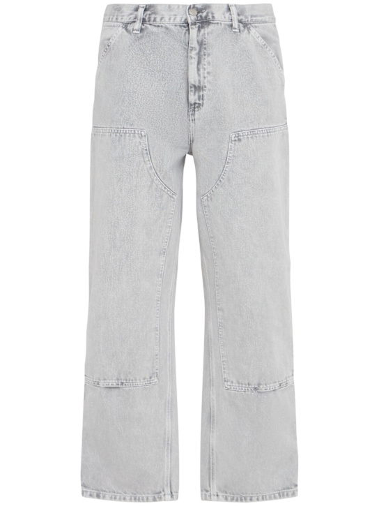 Carhartt WIP: Smith Field denim double knee pants - Black - men_0 | Luisa Via Roma