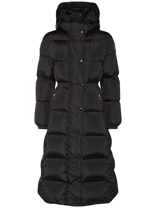 Moncler: Chamer wool & shiny nylon down jacket - women_0 | Luisa Via Roma