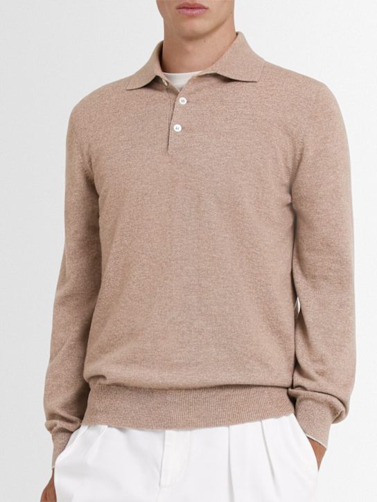 Brunello Cucinelli Cashmere knit l/s polo - Image 3