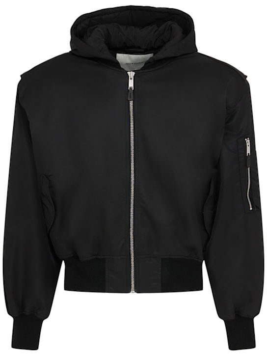 Entire Studios: Hooded broad bomber jacket - Black - men_0 | Luisa Via Roma