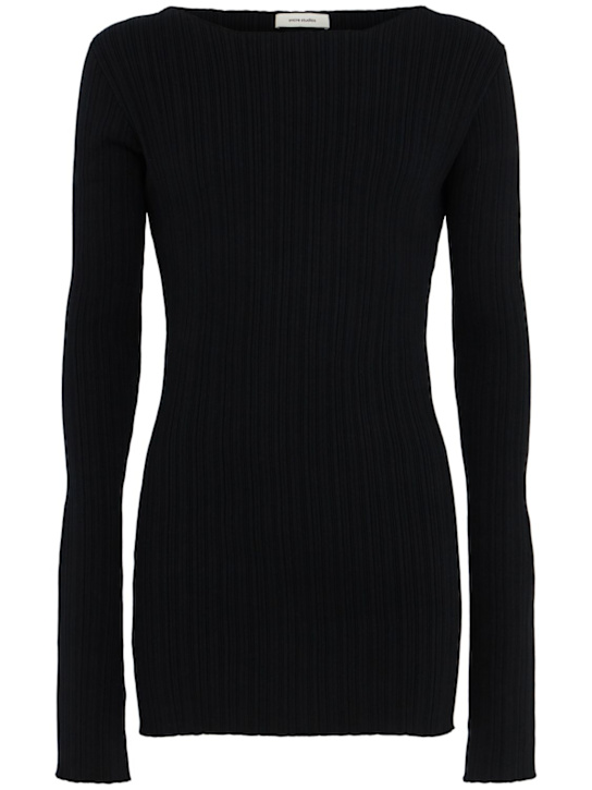 Entire Studios: Arches long sleeve knit top - Black - men_0 | Luisa Via Roma
