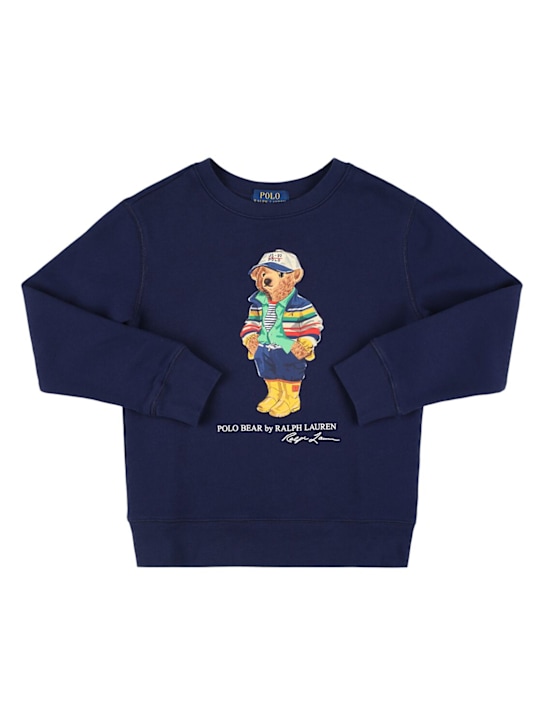Polo Ralph Lauren: Felpa in cotone con stampa - kids-boys_0 | Luisa Via Roma