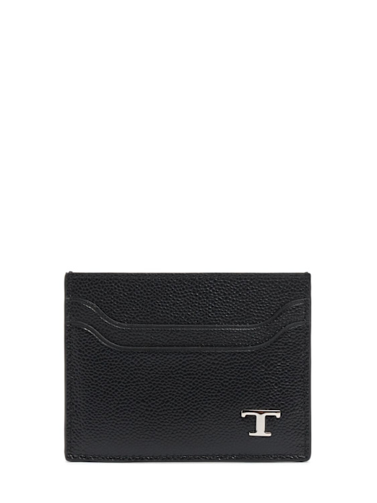 Tod's: T leather card holder - men_0 | Luisa Via Roma