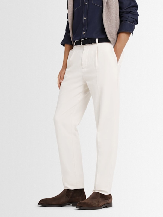 Brunello Cucinelli: Suede boots - Mogano - men_1 | Luisa Via Roma