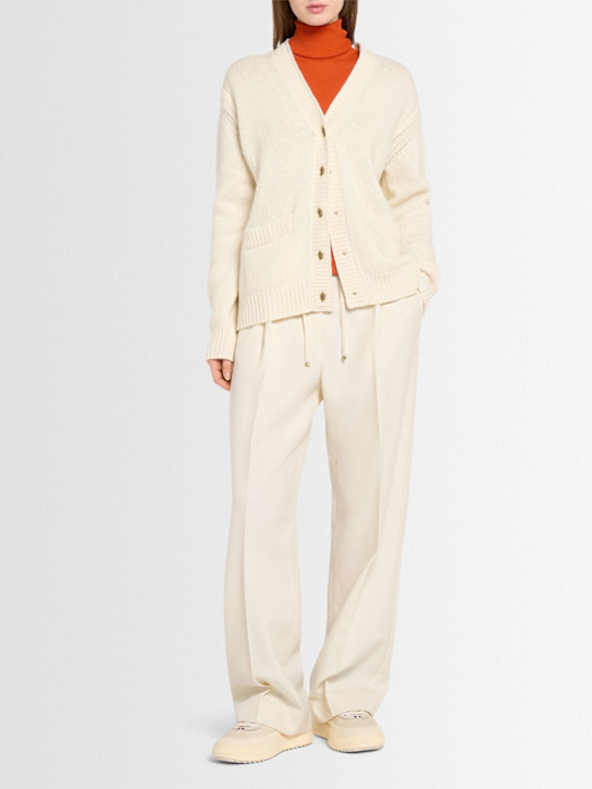 Moncler: Virgin wool tailored pants - women_1 | Luisa Via Roma