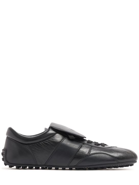 Tod's: Leather sneakers - Black - men_0 | Luisa Via Roma