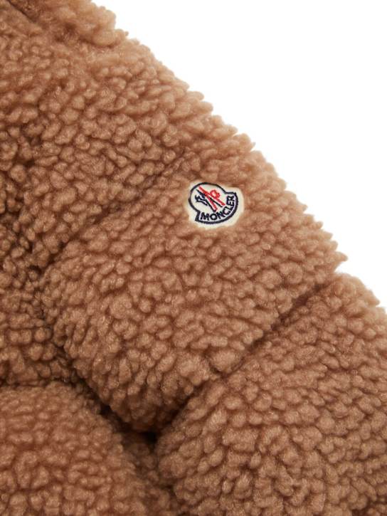 Moncler: Piumino Adalbertas in teddy techno - Beige - kids-girls_1 | Luisa Via Roma