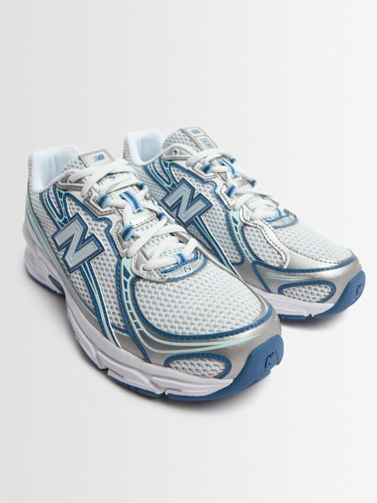 New Balance: 740 synthetic lace-up sneakers - White/Blue - kids-boys_1 | Luisa Via Roma
