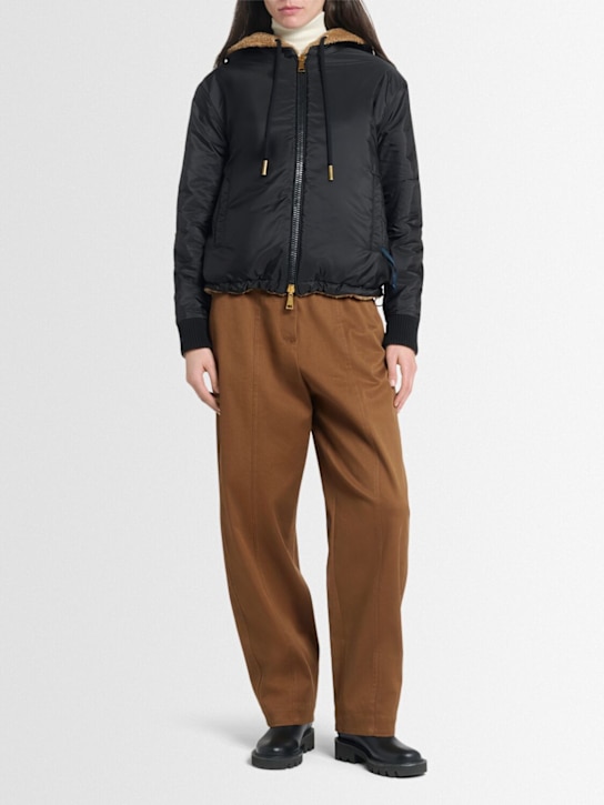 Moncler: Reversible padded zip-up jacket - Brown/Black - women_1 | Luisa Via Roma