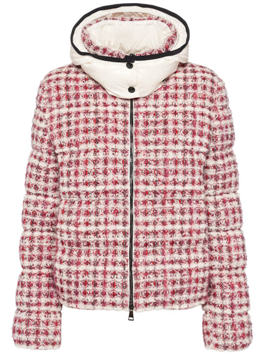 Moncler: Andronne wool blend tweed down jacket - women_0 | Luisa Via Roma