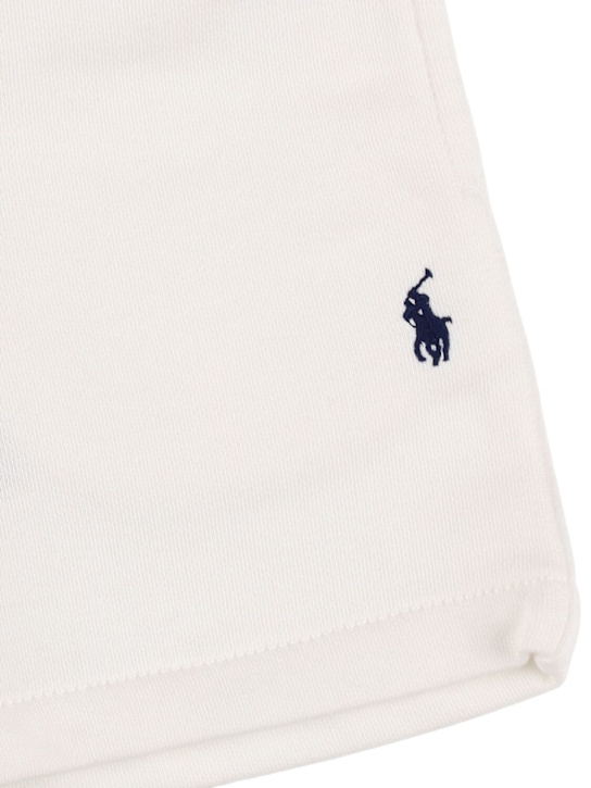 Polo Ralph Lauren: Shorts in felpa con ricamo logo - Bianco - kids-boys_1 | Luisa Via Roma