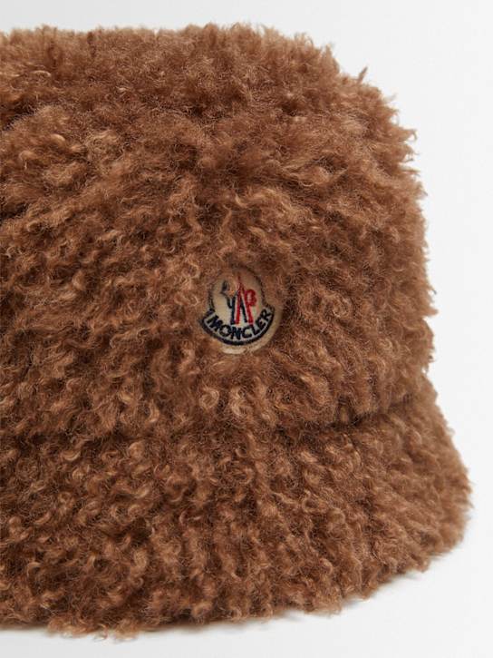 Moncler: Tech teddy bucket hat - Brown - women_1 | Luisa Via Roma
