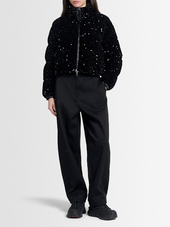 Moncler: Doudoune technique à sequins Louvi - Noir - women_1 | Luisa Via Roma