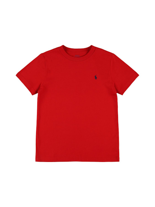 Polo Ralph Lauren: T-shirt in jersey di cotone con ricamo - kids-girls_0 | Luisa Via Roma