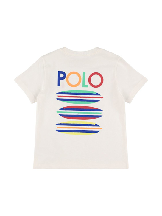 Polo Ralph Lauren: T-shirt in jersey di cotone con logo ricamato - Bianco - kids-girls_1 | Luisa Via Roma