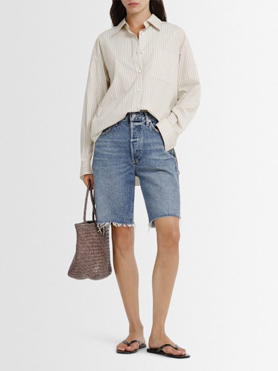 Agolde: Shorts de denim de algodón - Azul - women_1 | Luisa Via Roma