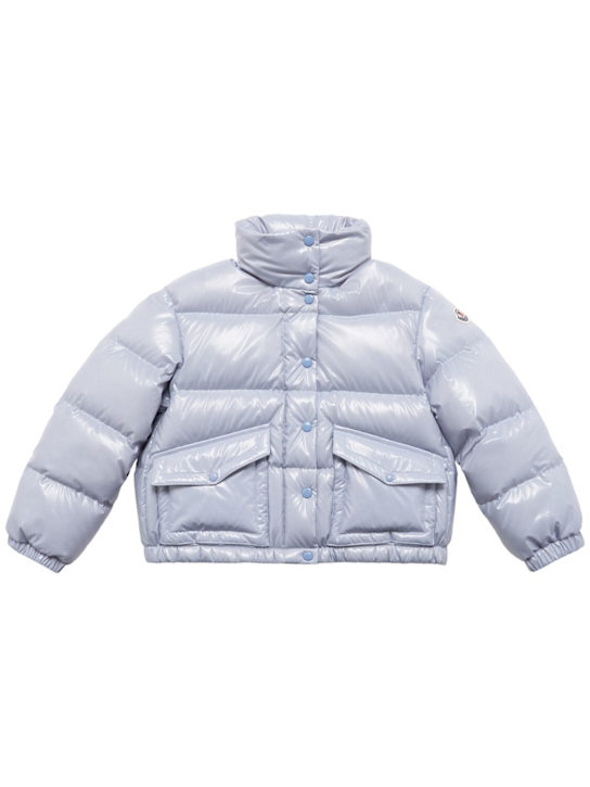 Moncler: Piumino Puivert in techno - Celeste - kids-girls_0 | Luisa Via Roma