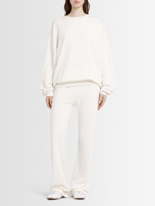 Éterne: Cotton blend crewneck sweatshirt - Cream - women_1 | Luisa Via Roma