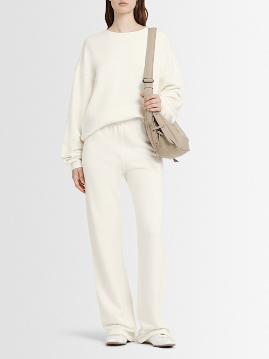 Éterne: Straight leg cotton blend sweatpants - Cream - women_1 | Luisa Via Roma