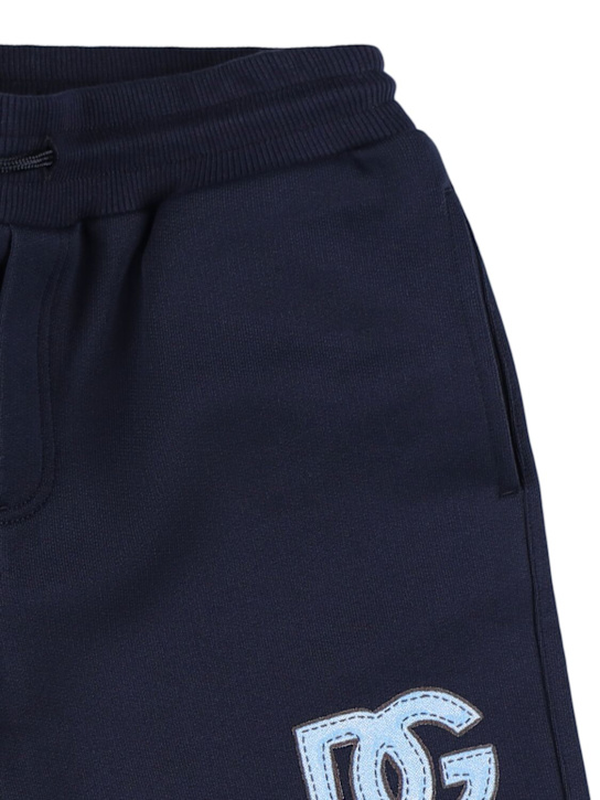 Dolce&Gabbana: Printed cotton sweatpants - ブルー - kids-boys_1 | Luisa Via Roma