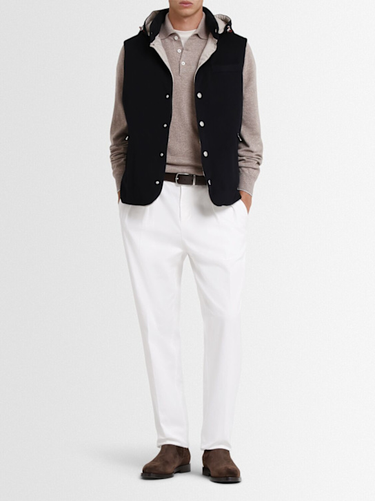 Brunello Cucinelli: Wool down vest - ブラック - men_1 | Luisa Via Roma