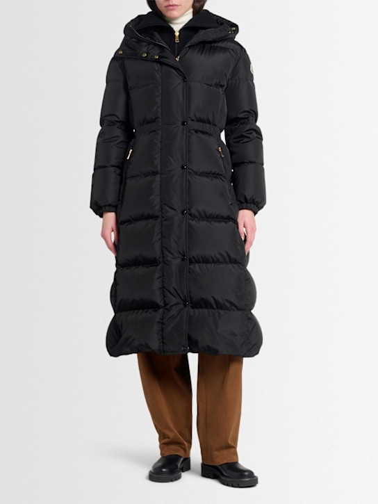 Moncler: Chamer wool & shiny nylon down jacket - women_1 | Luisa Via Roma