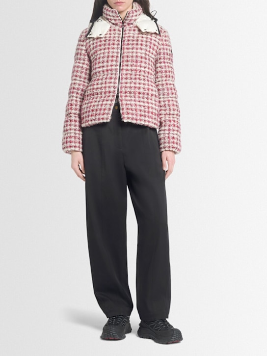 Moncler: Andronne wool blend tweed down jacket - women_1 | Luisa Via Roma