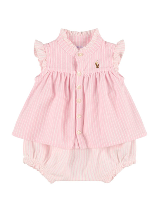 Polo Ralph Lauren: Shorts e camicia in misto cotone - Rosa - kids-girls_0 | Luisa Via Roma