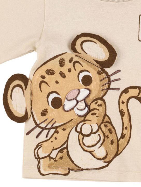 Dolce&Gabbana: Printed cotton jersey t-shirt - ベージュ - kids-boys_1 | Luisa Via Roma