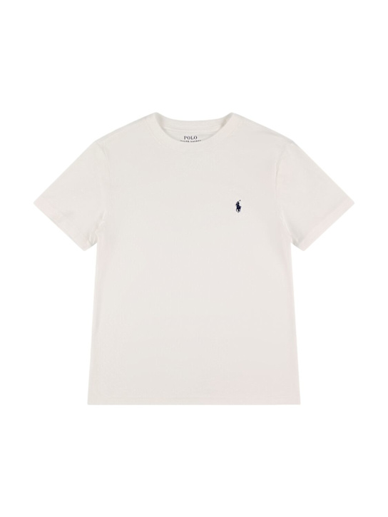 Polo Ralph Lauren: T-shirt in jersey di cotone con logo - kids-girls_0 | Luisa Via Roma
