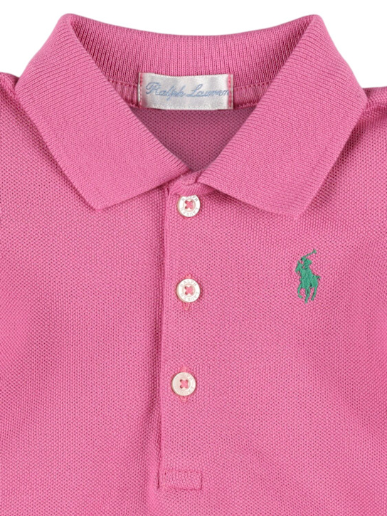 Polo Ralph Lauren: Cotton blend romper w/ logo - kids-girls_1 | Luisa Via Roma