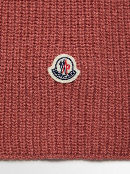 Moncler: Set guanti e sciarpa in lana vergine cardata - Rosa - kids-girls_1 | Luisa Via Roma