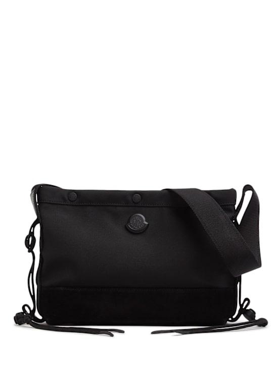 Moncler: New tech water-repellent crossbody bag - Black - men_0 | Luisa Via Roma