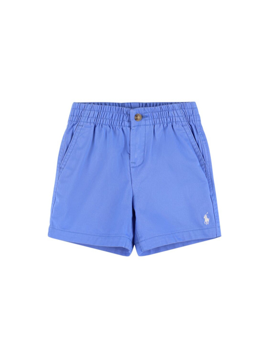 Polo Ralph Lauren: Shorts in misto cotone con logo ricamato - kids-boys_0 | Luisa Via Roma