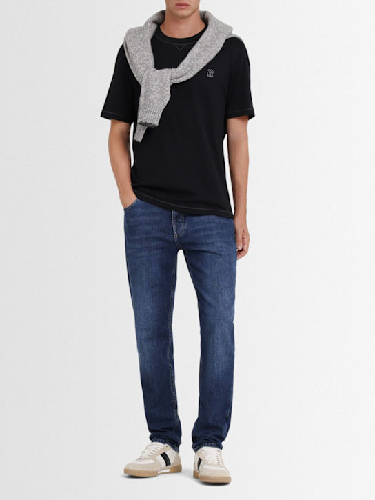 Brunello Cucinelli: T-Shirt aus Baumwolle „Brunello Cucinelli“ - men_1 | Luisa Via Roma