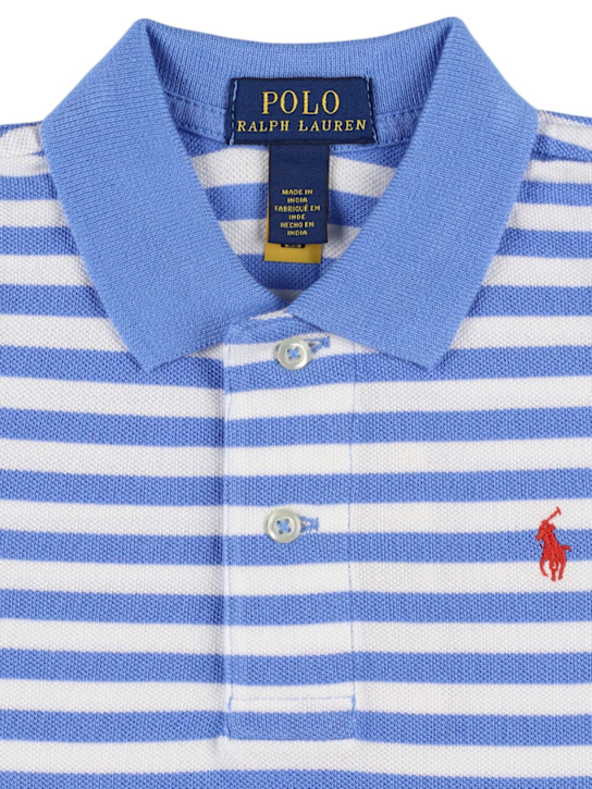 Polo Ralph Lauren: Polo in cotone piqué a righe - Blu/Bianco - kids-boys_1 | Luisa Via Roma