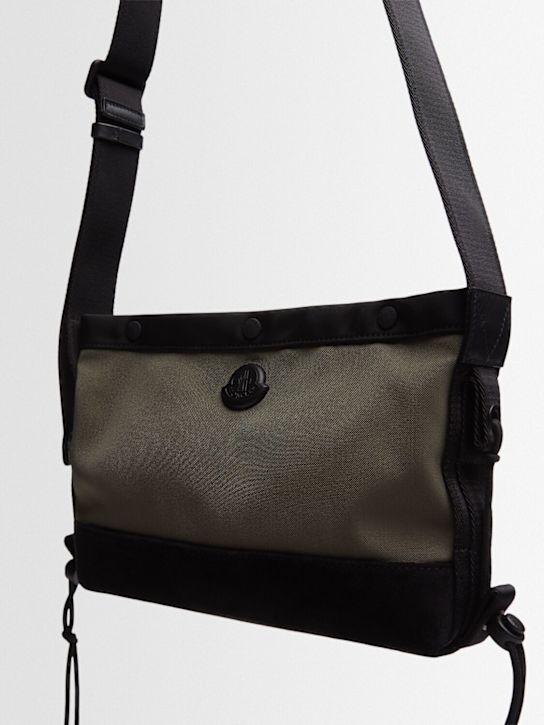 Moncler: New tech water-repellent crossbody bag - Olive Green - men_1 | Luisa Via Roma