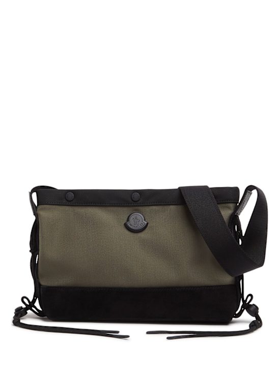 Moncler: New tech water-repellent crossbody bag - Olive Green - men_0 | Luisa Via Roma