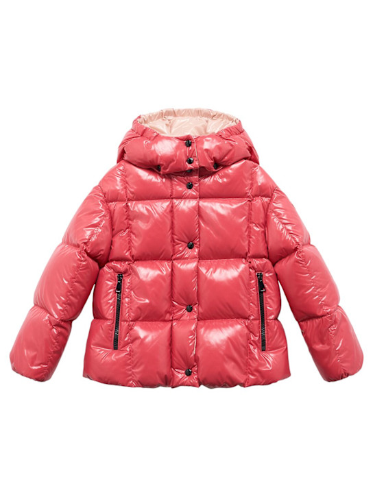 Moncler: Parana nylon down jacket - Coral Pink - kids-girls_0 | Luisa Via Roma