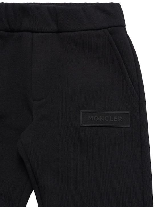 Moncler: Cotton track pants - ブラック - kids-boys_1 | Luisa Via Roma