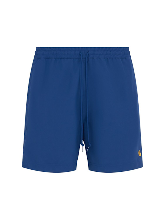 Carhartt WIP: Chase swim shorts - Wolfsbane/Gold - men_0 | Luisa Via Roma