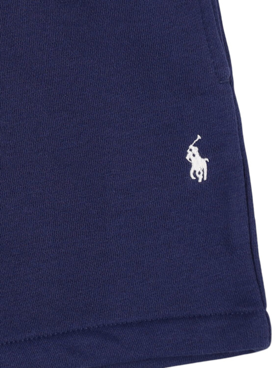 Polo Ralph Lauren: Shorts in felpa con ricamo logo - Blu Scuro - kids-boys_1 | Luisa Via Roma