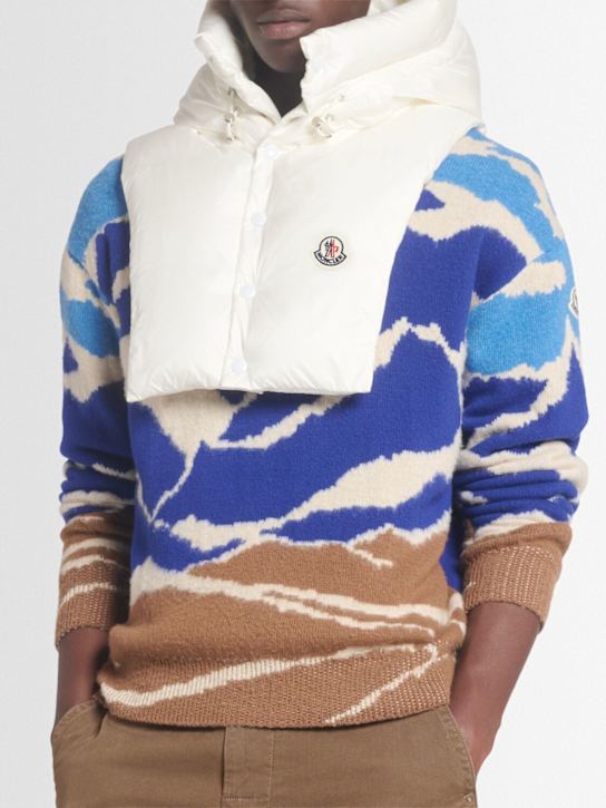 Moncler: Nylon down hood - White - men_1 | Luisa Via Roma