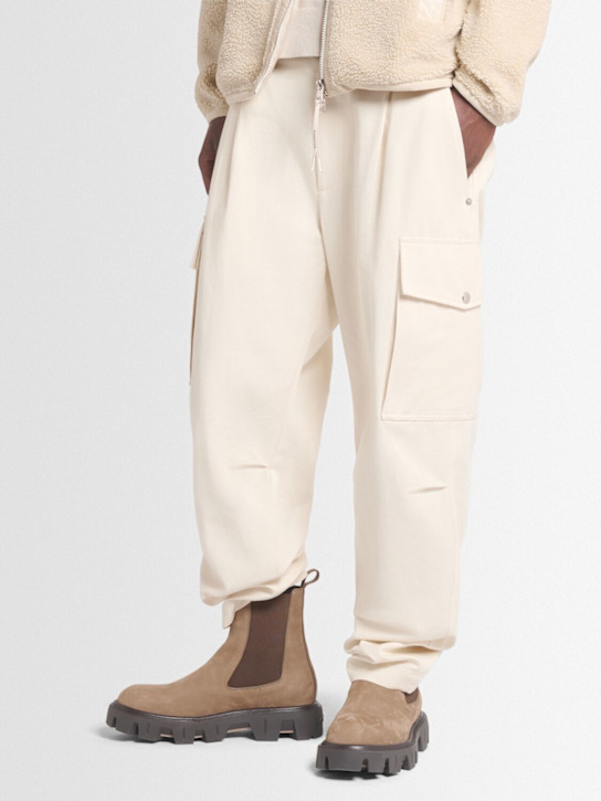 Moncler: Peak City leather Chelsea boots - Beige/Brown - men_1 | Luisa Via Roma