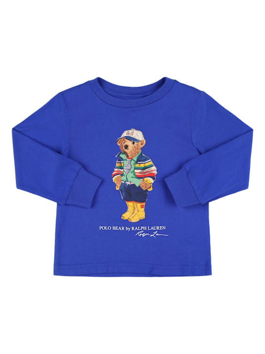 Polo Ralph Lauren: T-shirt in jersey di cotone con stampa - kids-boys_0 | Luisa Via Roma