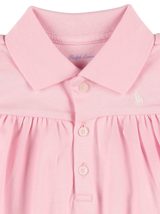 Polo Ralph Lauren: Tutina in cotone con logo - Rosa - kids-girls_1 | Luisa Via Roma