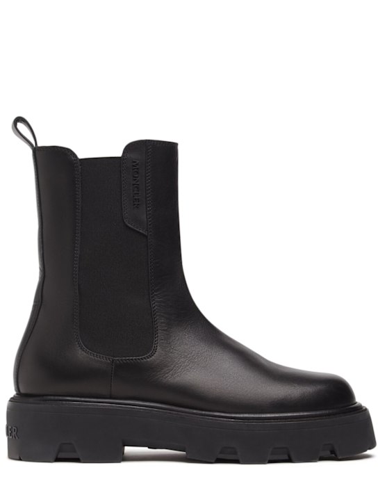 Moncler: Aurea leather Chelsea boots - Black - women_0 | Luisa Via Roma