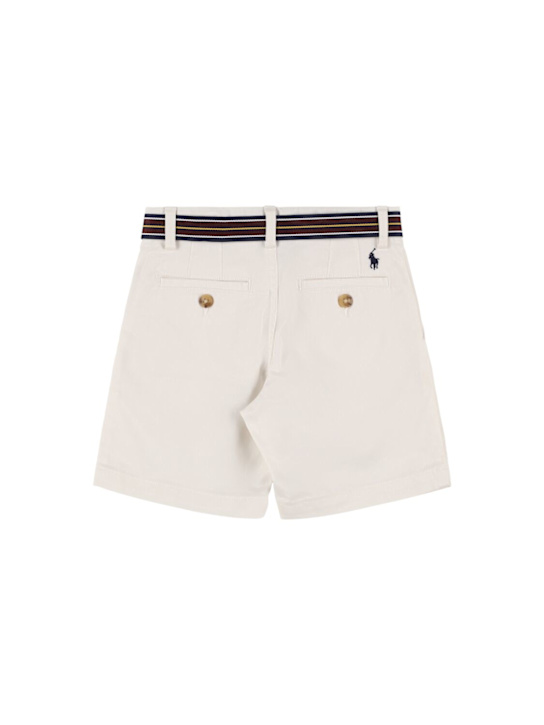 Polo Ralph Lauren: Shorts in twill di cotone stretch - Bianco - kids-boys_1 | Luisa Via Roma